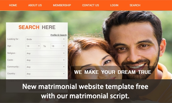 New Matrimonial Website Template Free With Our Matrimonial Script Makeyoursoftware