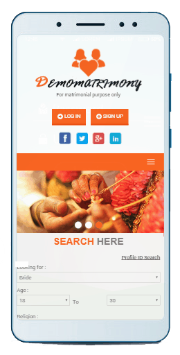 PHP Matrimonial Script Screenshot for Mobile Website